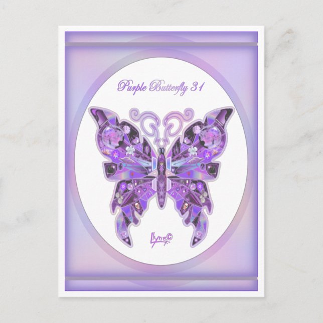 Papillon violet 31 carte postale (Devant)