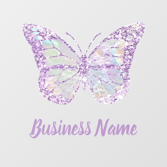 Papillon Violet  autocollant pour fenêtre (Feuille)
