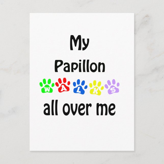 Papillon Walks Design Postkarte (Vorderseite)