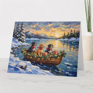 Papillon-Weihnachtsboot-Feiertag Karte