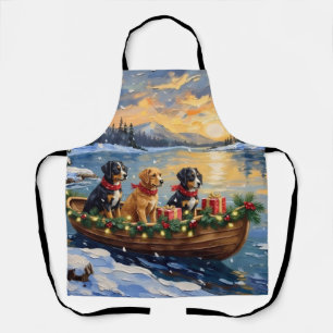 Papillon-Weihnachtsboot-Feiertag Schürze
