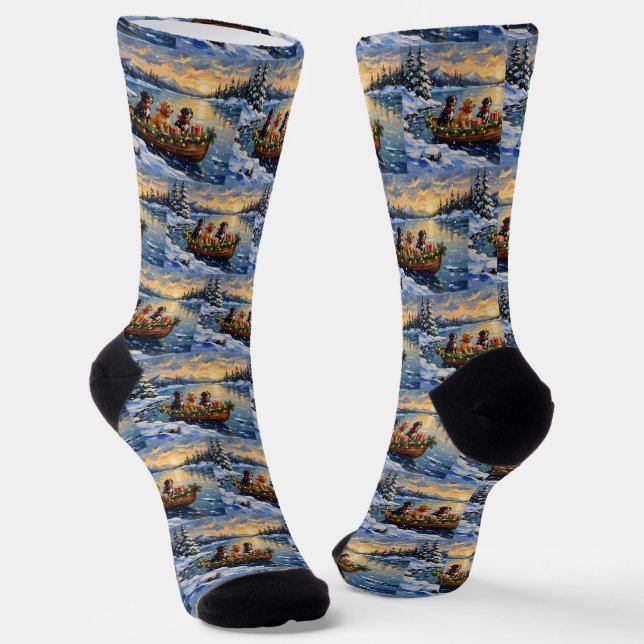 Papillon-Weihnachtsboot-Feiertag Socken (Gewinkelt)