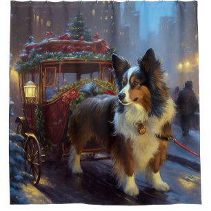 Papillon Weihnachtsfeiertag Duschvorhang