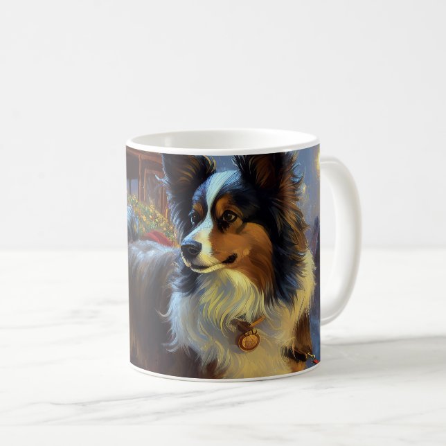 Papillon Weihnachtsfeiertag Kaffeetasse (VorderseiteRechts)