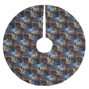 Papillon Weihnachtsfeiertag Polyester Weihnachtsbaumdecke