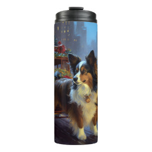 Papillon Weihnachtsfest Saison Thermosbecher