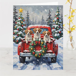 Papillon Weihnachtsroter LKW Urlaub Karte