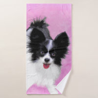 Papillon (weiß und schwarz) Malerei - Hundekunst