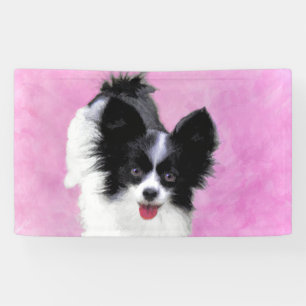 Papillon (weiß und schwarz) Malerei - Hundekunst Banner