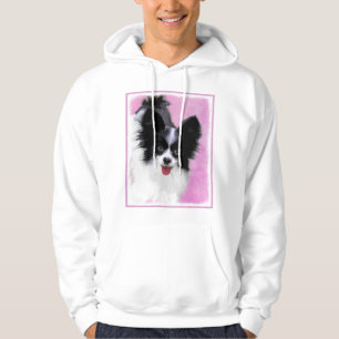 Papillon (weiß und schwarz) Malerei - Hundekunst Hoodie