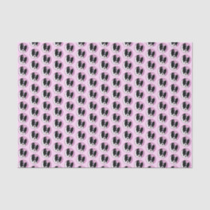 Papillon (weiß und schwarz) Malerei - Hundekunst Seidenpapier