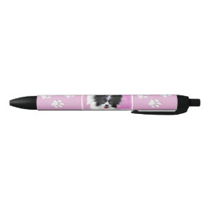 Papillon (weiße und schwarze) Malerei - Hundekuns Kugelschreiber