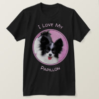 Papillon (weiße und schwarze) Malerei - Hundekunst