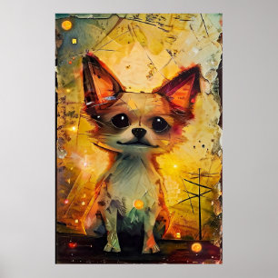 Papillon Welpen Whimsical Vertikales Poster