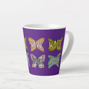 Papillon Word Art café personnalisé Latte Cup Mug