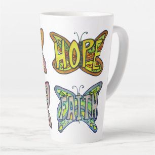 Papillon Word Art Coupe Latte Mug personnalisée