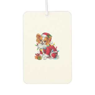 Papillon Xmas Lighting Santa Papillon Dog Christma Autolufterfrischer