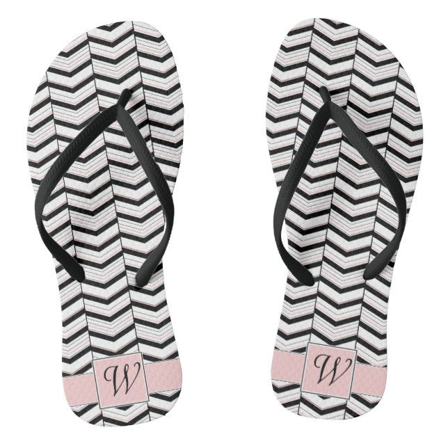 Papillons à tongs noirs blancs et bleus (Semelle)