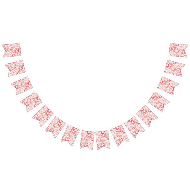 Papillons Aquarelle Corail Pink Bunts Drapeaux (Tout)