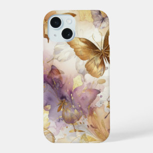 Papillons aquarelle papillon violet et or
