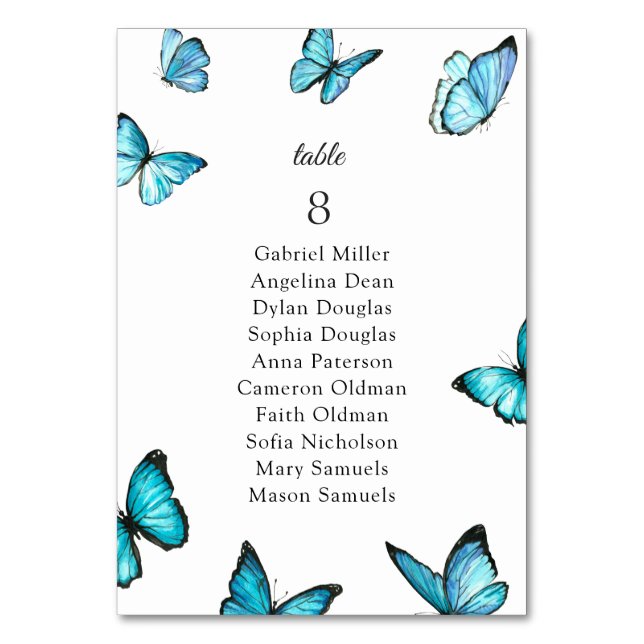 Papillons bleus. Carte Mariage élégante (Par défaut)