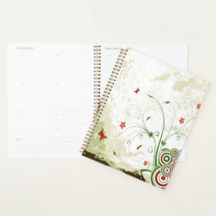 Papillons, cercles et fleurs