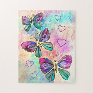 Papillons colorés Flying Puzzle Peinture