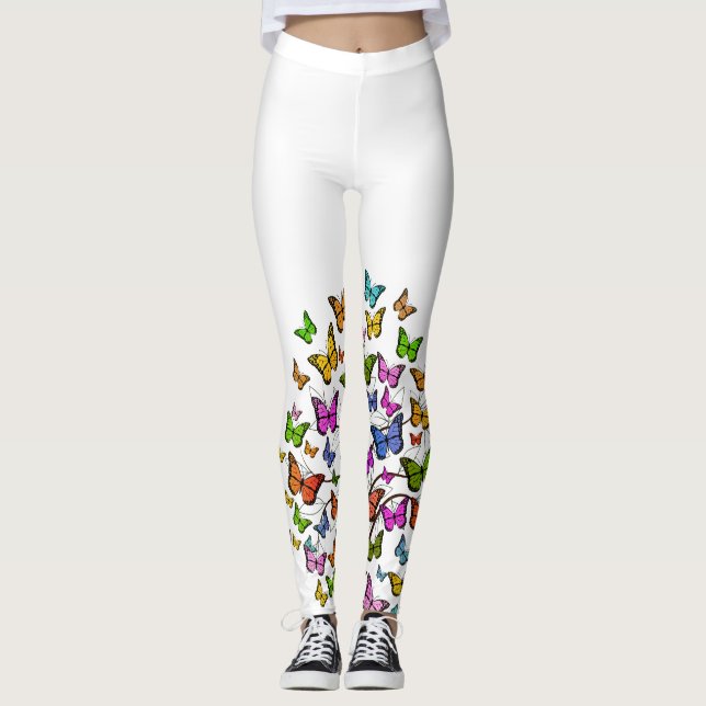 Papillons colorés Leggings (Devant)