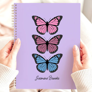Papillons Colorés Nom Personnalisé Violet