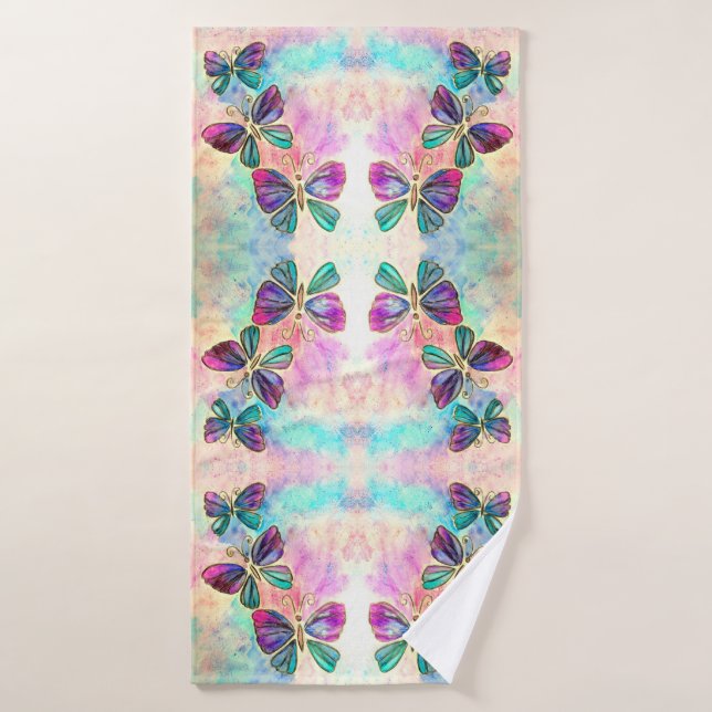 Papillons colorés Serviette de bain (Serviette de bain)