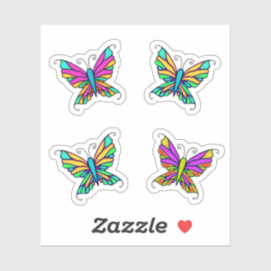 Papillons colorés Stickers fantaisie