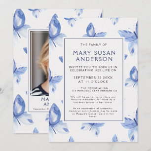 Papillons commémoratifs funéraires Faire-part phot