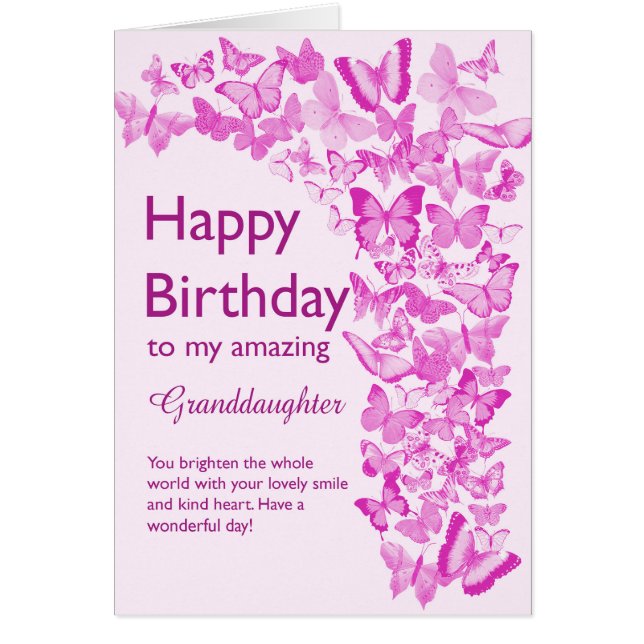 Papillons d'anniversaire de petite-fille (Devant)