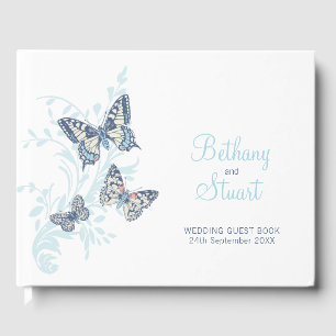 papillons d'art encré mariage ciel bleu livre d'or