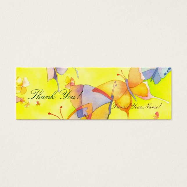 Papillons d'avril : étiquette cadeau Merci/Signet (Devant)