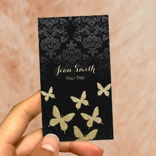 Papillons de luxe Gold Cartes de visite Damas fonc