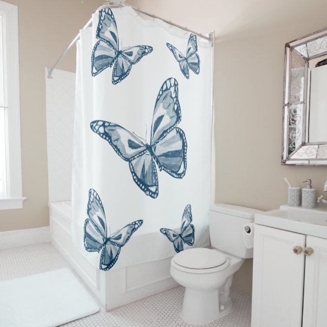 Papillons de rideau de douche (En situation)