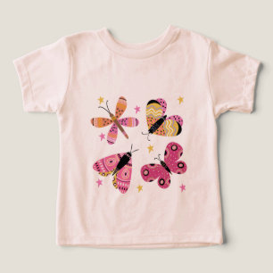 Papillons de style d'art populaire coloré