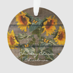 Papillons de tournesol rustique Barre