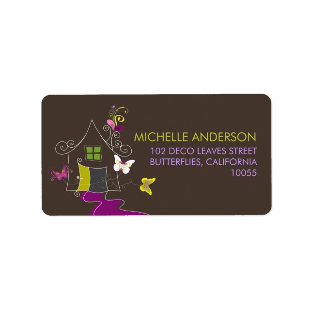 Papillons & Déco Feuilles Nouveau Étiquettes de ad (Devant)