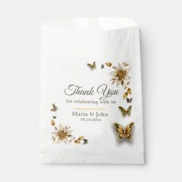 Papillons d'or Mariage Favor Sacs