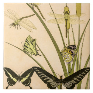 Papillons & Dragonfets von Maurice Verneuil Fliese
