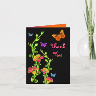 Papillons et Cartes de remerciements de fleurs en