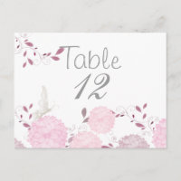 Papillons et chrysanthèmes roses Carte Table