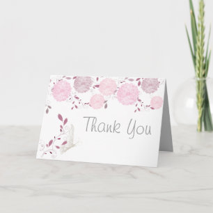 Papillons et chrysanthèmes roses Merci