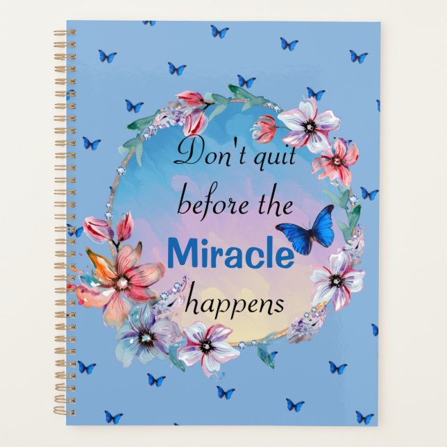 Papillons et fleurs Citation de mentalité positive (Devant)