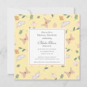 Papillons et fleurs Invitation à la douche nuptial