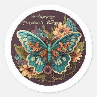 Papillons et fleurs Joyeux Stickers Fête des Mères