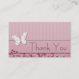 Papillons et fleurs Merci Carte de visite
