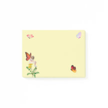 Papillons et notes post-it de fée